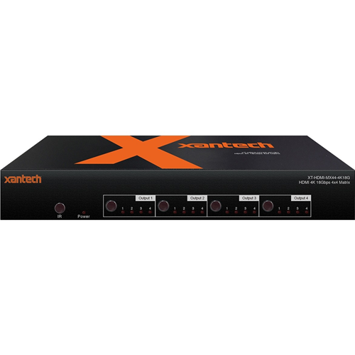 Xantech HDMI 2.0 4x4 Matrix with Audio Breakout and EDID Management