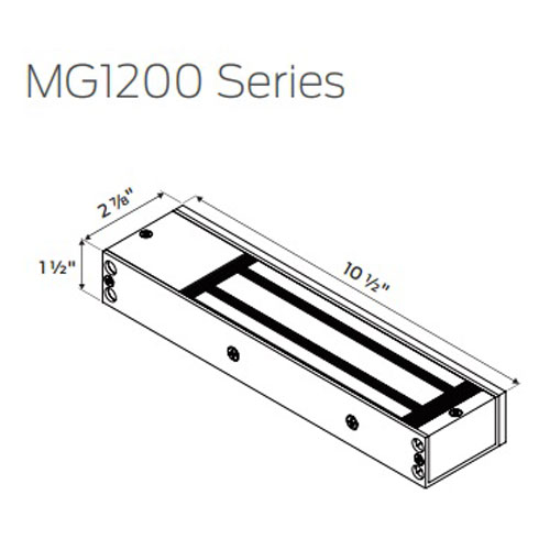 Locknetics MG1200 MG Series Electromagnetic Lock, 1200 lb.