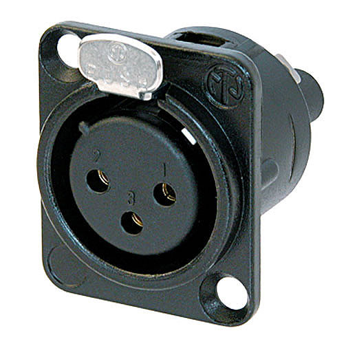 Neutrik NC3FD-S-1-B 3 Pin XLR Female Receptacle, Black