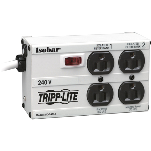 Tripp Lite Isobar Surge Protector Metal 230V 4 Outlet 1.8M Cord 330 Joules