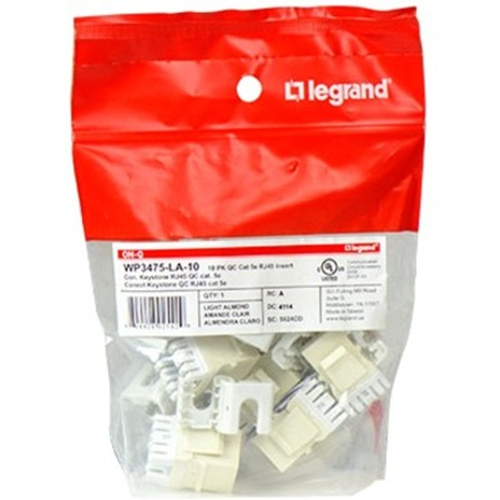 Legrand-On-Q Quick Connect Cat 5e RJ45 Keystone Insert, Light Almond(M10)