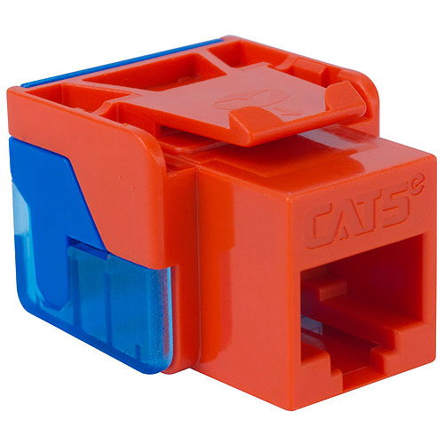 ICC IC107E5CRD CAT5e RJ45 Keystone Jack for EZ Style, 25-Pack, Red