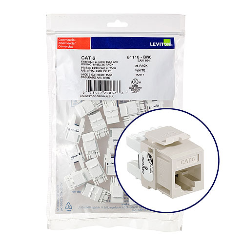 Leviton eXtreme 6+ Component-Rated Keystone Jack