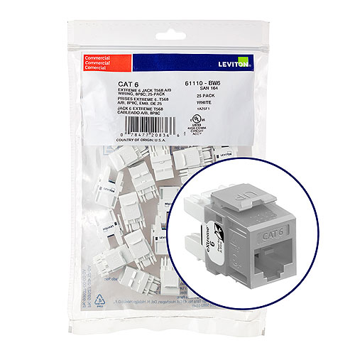 Leviton eXtreme 6+ Component-Rated Keystone Jack