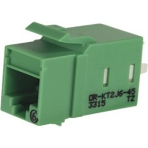 Ortronics Category 6 Keystone Jack, Lacing Cap Termination, Green