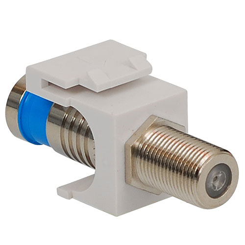 ICC IC107FQGWH F-Type Compression Modular Jack with Nickel Plated Connector in HD Style