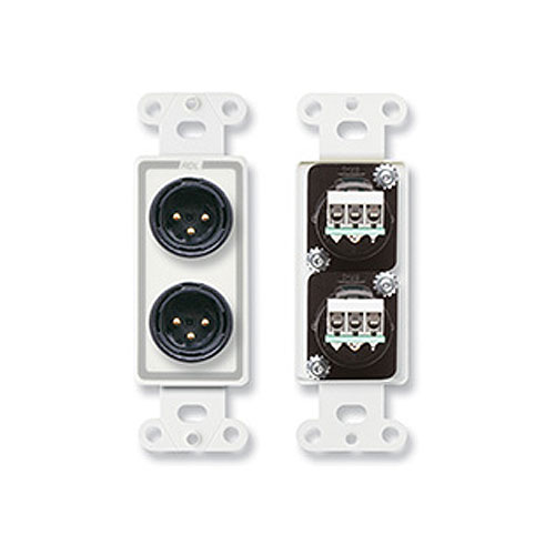 RDL D-XLR2M Dual XLR 3-pin Male Jacks on Decora Wall Plate