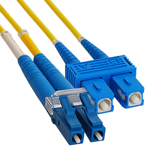 ICC ICFOJ2M502 LC-SC Duplex Singlemode 9/125 (OS1) Fiber Optic Patch Cable in Yellow, 2M