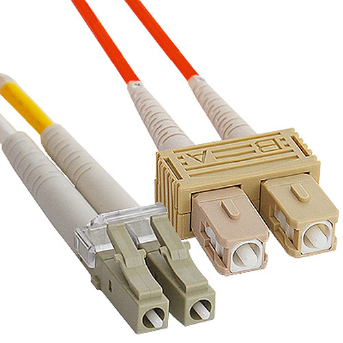 ICC LC-SC Duplex Multimode 62.5/125 (OM1) Fiber Optic Patch Cable in Orange, 2M