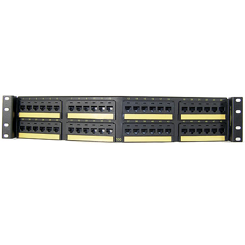 Ortronics Clarity 10G Angled 48-port Panel - Cat6a - Six-port Modules - 19 in x 3.5 in