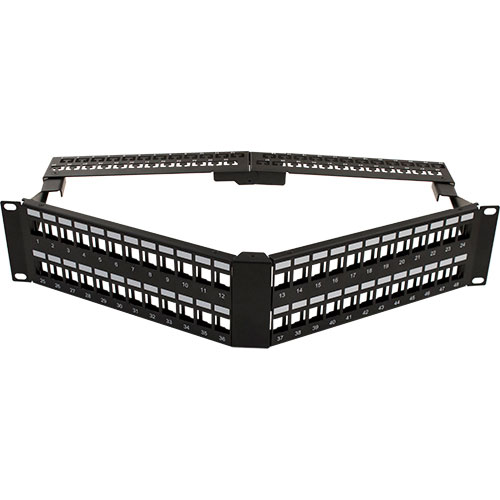 Vertical Cable 48 Port Blank Patch Panel V-Type With Support Bar