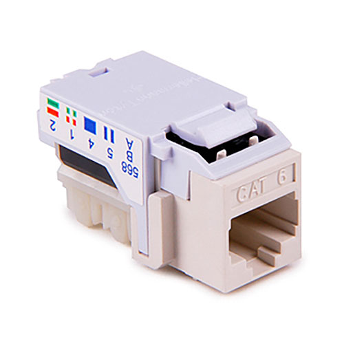 Cat6 Flushmount Keystone Jack, White