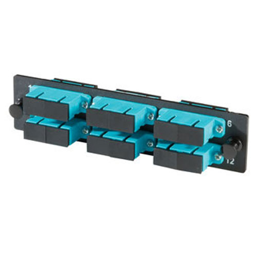 Ortronics OFP-SCD12LC 6-SC-Duplex (12 Fibers) Multimode Aqua Adapters with Ceramic Alignment Sleeves