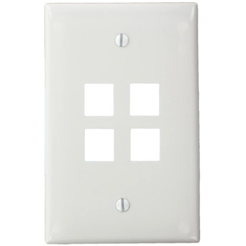 Leviton QuickPort 1 Gang 4 Socket Midsize Faceplate