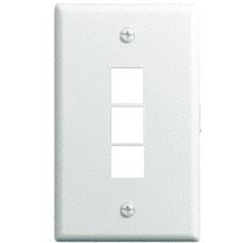 Legrand-On-Q 1-Gang, 3-Port Wall Plate, 10-Pk,White