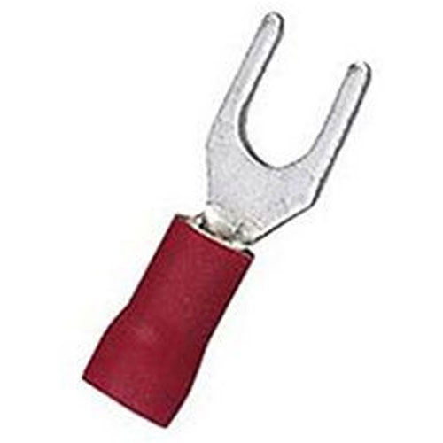 IDEAL 83-7121 Spade Terminals, Vinyl Insulated, Tin Plated, #8, Red, 25-pack