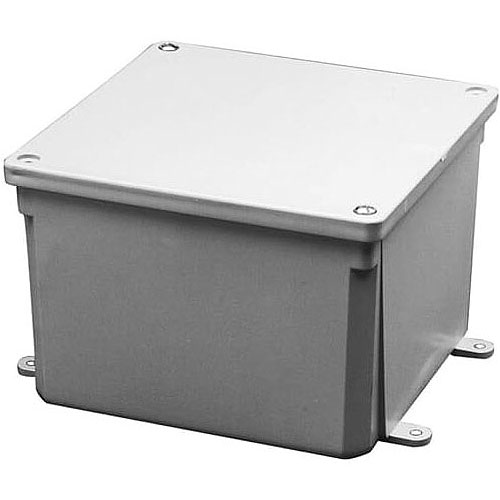 CARLON E989NNJ-CAR 4X4X2 Junction Box, PVC Material; Gray Finish