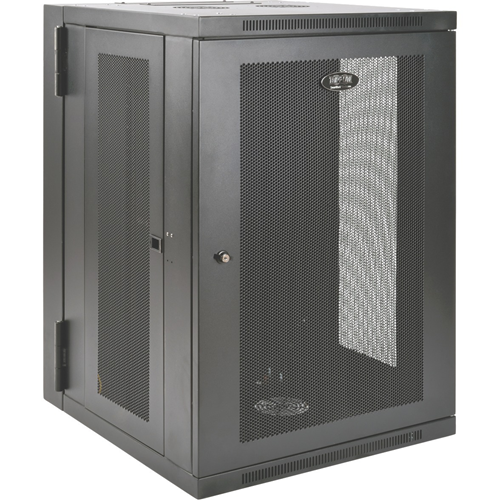 Tripp Lite 18U Wall Mount Rack Enclosure Server Cabinet Swinging Hinged Door Deep