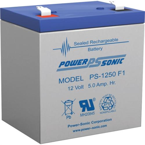 Power Sonic PS-1250F2 12V 5Ah Rechargeable SLA Battery with F2 Terminals