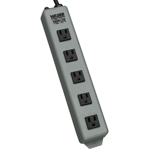 Tripp Lite Waber Industrial Power Strip 5 Outlet 6' Cord Switchless 5-15P