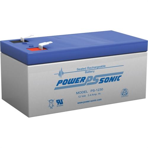 Power Sonic PS-1230F1 12V 3.4Ah, General Purpose VRLA Battery with F1 Terminal