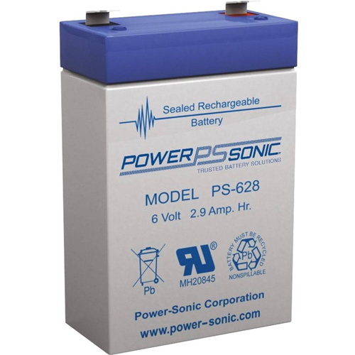 Power Sonic PS-628F1 6v 2.9ah SLA Battery F1