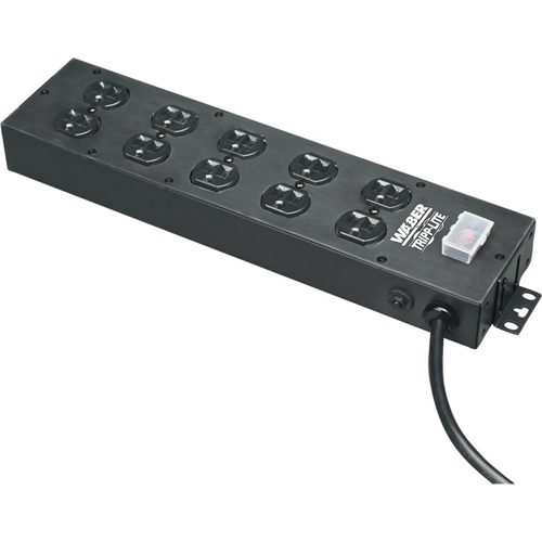 Tripp Lite Waber Power Strip 120V 5-15R 10 Outlet Metal 15' Cord 5-15P