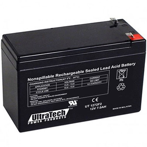 UltraTech IM-1272F2 12 Volt 7.2 Ah Sealed Lead Acid Battery - F2 Terminal