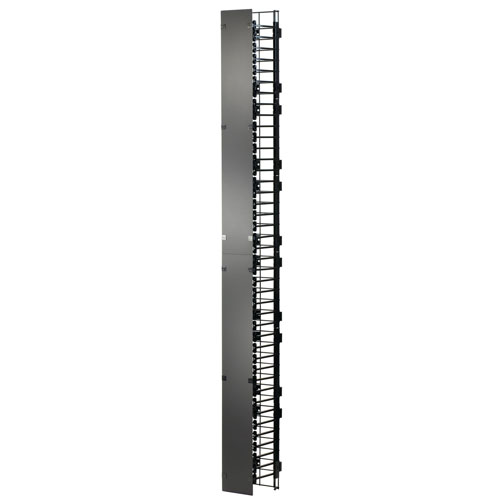 Ortronics MM20VMS706-B Mighty Mo 20 Vertical Manager with Cover - 6 in W x 8.62 in D for 7 ft MM20 racks