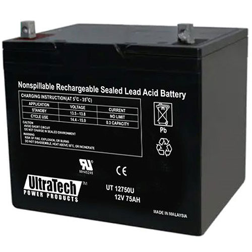 UltraTech IM-12750U 12 Volt 75.0 Ah Sealed Lead Acid Battery - NB Terminal