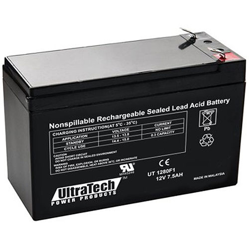 UltraTech IM-1280F1 12 Volt 8.0 Ah Sealed Lead Acid Battery - F1 Terminal