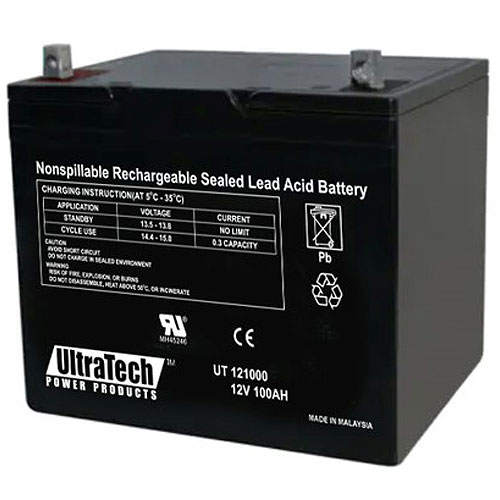 UltraTech IM-121000 12 Volt 100.0 Ah Sealed Lead Acid Battery - NB Terminal