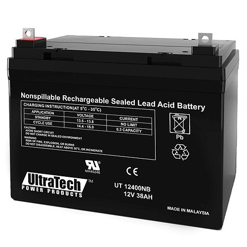 UltraTech IM-12400NB 12 Volt 40.0 Ah Sealed Lead Acid Battery - NB Terminal