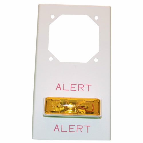 Strobe 24 Volt Wording Alert Amber Lens White Body