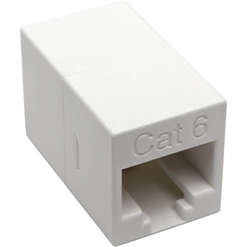 Tripp Lite Cat6 Straight-Through Modular Compact In-Line Coupler (RJ45 F/F), White, TAA