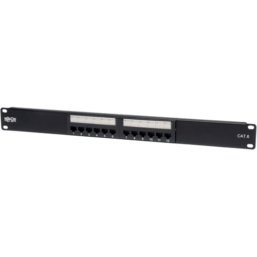 Tripp Lite 12-Port Cat6 Cat5 Patch Panel 568B 110 Punch Down Rackmount RJ45 1URM TAA