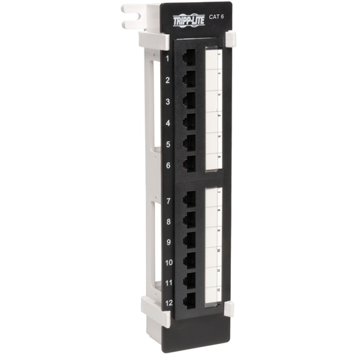 Tripp Lite 12-Port Cat6 Cat5 Patch Panel Wall Mount Vertical 110 RJ45 TAA