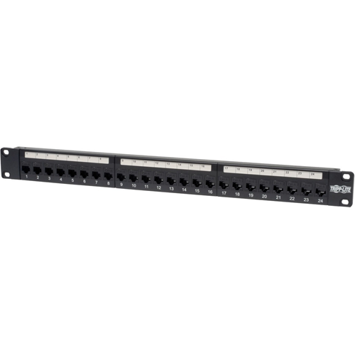 Tripp Lite 24-Port Cat6 Cat5 Patch Panel Feed Through Rackmount 568A/B RJ45 1URM TAA