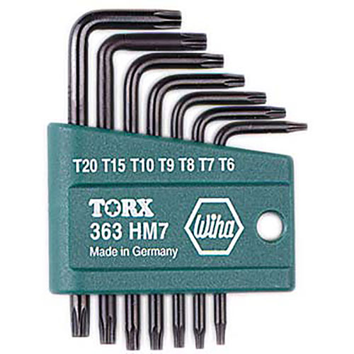 Torx L-Key 7 PC Set & Holder T6-T20