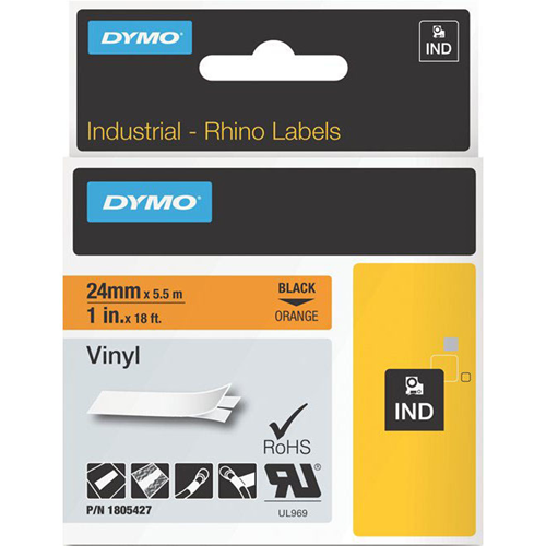 Dymo Black on Orange Color Coded Label