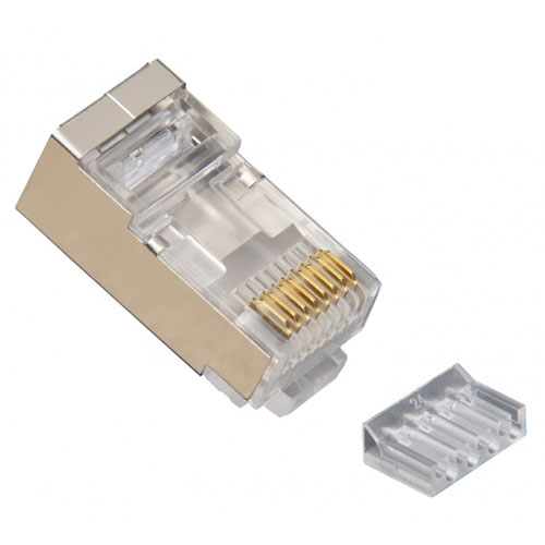 Rj45 (8p8c) Shielded CAT6 2 Pc. Connector W/ Liner