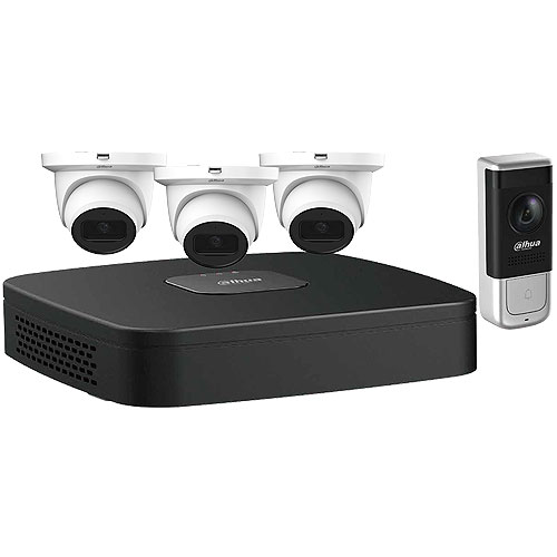 Ip Kit: 4ch NVR + 3 X 4mp, Mini Eyeball + 1 X 2mp