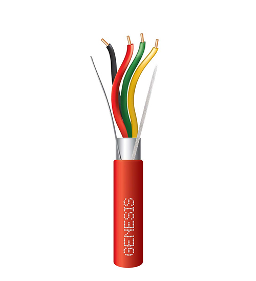 Genesis 44035504  18 AWG 4C Sol Shielded Riser, Red, 500 ft. Pull Box