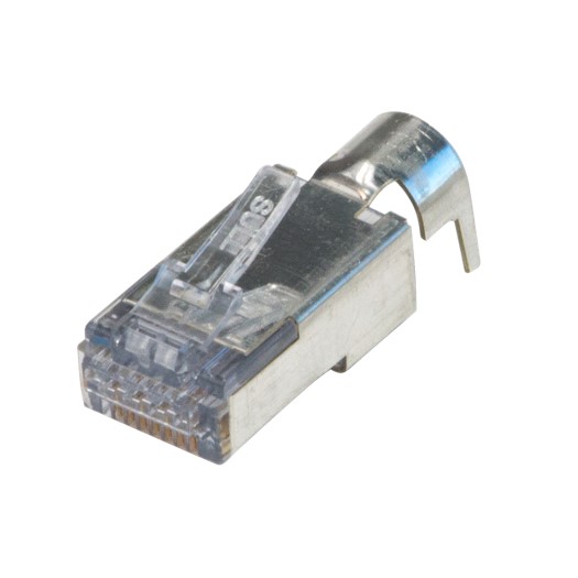 Platinum Tools ezEX&trade;44 Shielded CAT6 Connector, External Ground, 25/Clamshell