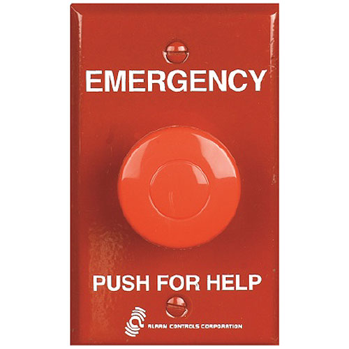 Alarm Controls PBM-1-4  Momentary Operator 1 N/O Pair 1 N/C Pair Emergency Panic Station - Red Wall Plate