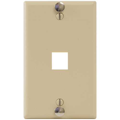 ICC IC107FFWIV Telephone Faceplate with 1 Port for EZ / HD Style and Hanging Standoffs, Ivory