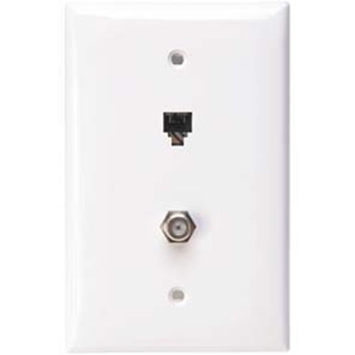 Leviton 40539-CMW Coaxial/Phone Faceplate