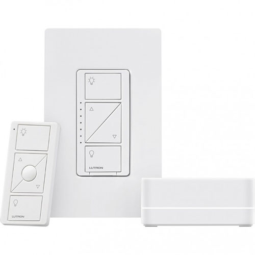 Lutron P-BDG-PKG1W Caseta Smart Dimmer Kit For Wall & Ceiling Lights, White