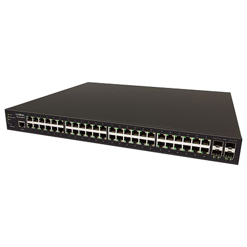 Luxul SW-510-48P-F 48-Port Gb PoE+ L2 L3 Managed Switch with 4 SFP, US Power Cord