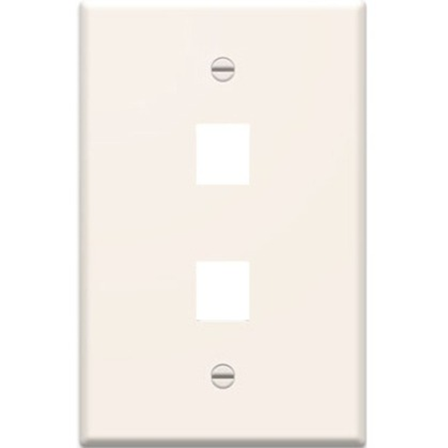 Legrand-On-Q 1-Gang, 2-Port Wall Plate, Light Almond